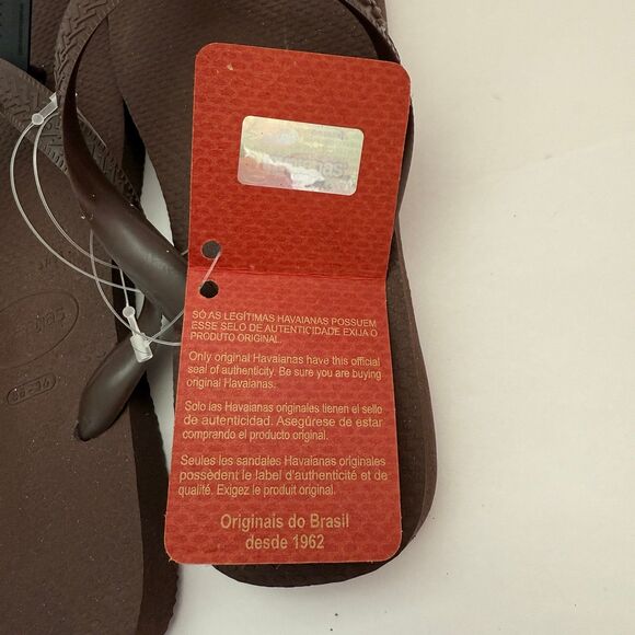 NWT Havaianas Cafe Dark Brown Flip Flops Size Men's 5 Women's 6 - Picture 4 of 7